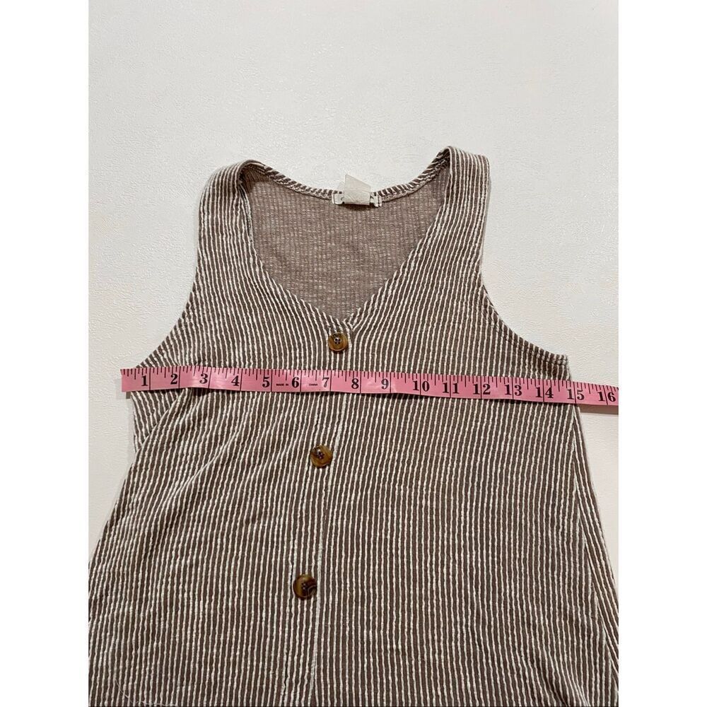 Caution ToโThe Wind Ribbed Button Front Dress Medium โ Sleeveless A-Line Casual - Picture 4 of 5